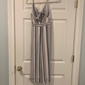 Blue and White Stripped Jumpsuit